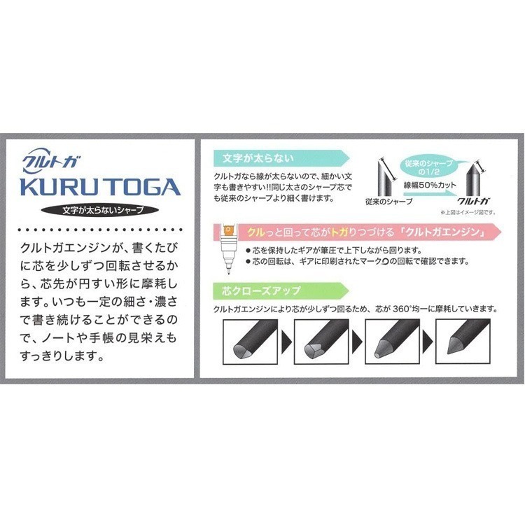 ☺ToRai☺ 日本 三菱文具 Uni KURU TOGA  360度旋轉自動鉛筆 不易斷芯自動鉛筆 0.5mm 6色-細節圖9