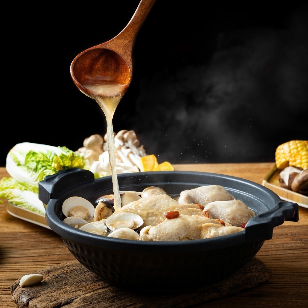 十味觀X狂一鍋 爆炒蒜頭蛤蠣雞鍋湯底X2包(600g/包)-細節圖2