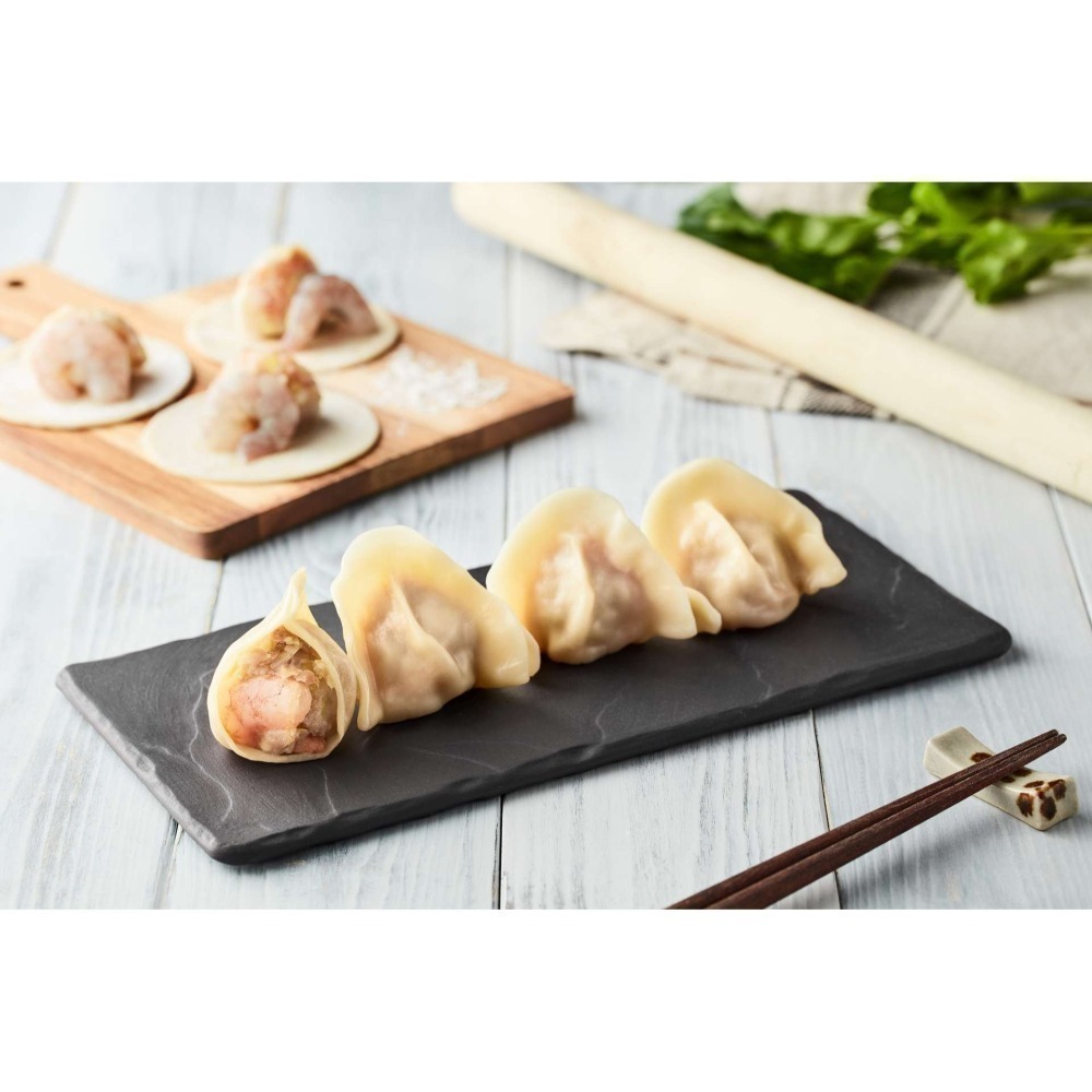 頂級韭黃大蝦仁手工水餃 28g 24顆/包｜整尾蝦仁入餡｜ISO22000 HACCP認證｜頂級海味-細節圖3