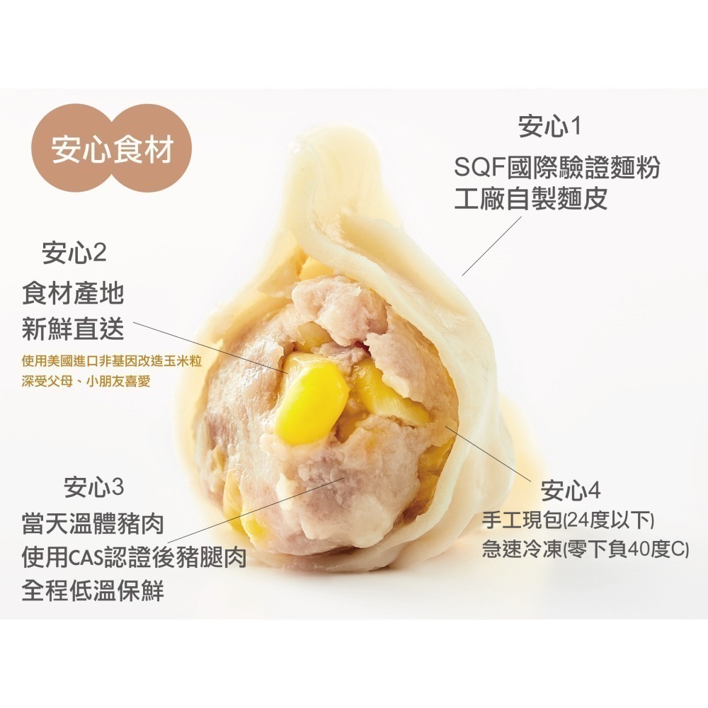 頂級玉米豬肉手工水餃 30顆 /包｜甜脆玉米粒｜ISO22000 HACCP認證｜手工厚餡 冷凍現包-細節圖2
