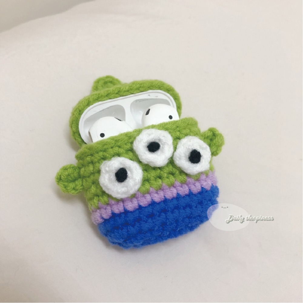 Airpods針織保護套._.三眼怪 Airpods 1/2代 耳機保護套-細節圖2