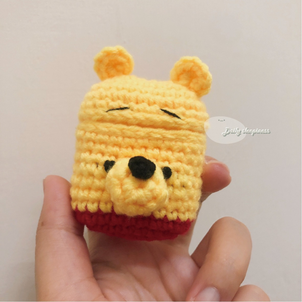 Airpods針織保護套._.小熊維尼 Airpods 1/2代 耳機保護套-細節圖2