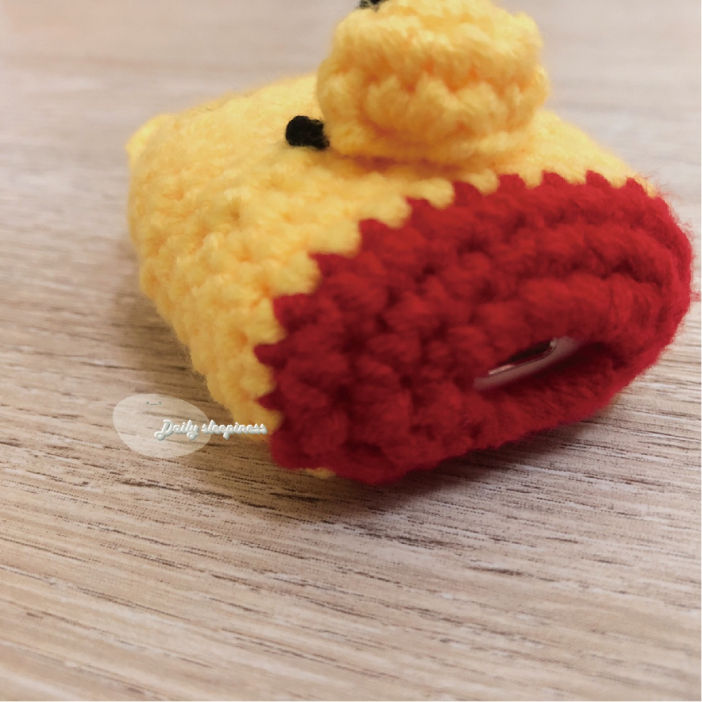 Airpods針織保護套._.小熊維尼 Airpods 1/2代 耳機保護套-細節圖4