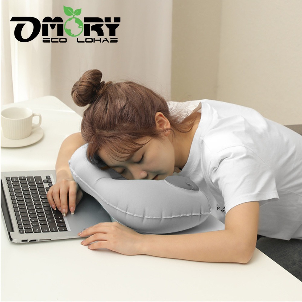 【OMORY】涼感素色按壓式充氣頸枕-規格圖11