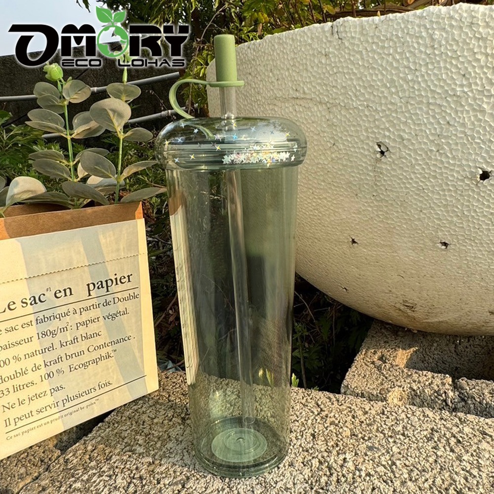 【OMORY】甜甜圈AS雙層吸管杯-700ML(附吸管)-細節圖7