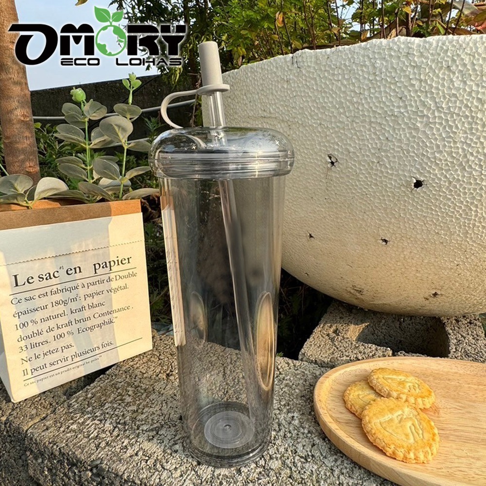 【限時購】【OMORY】甜甜圈AS雙層吸管杯-700ML(附吸管)-細節圖5
