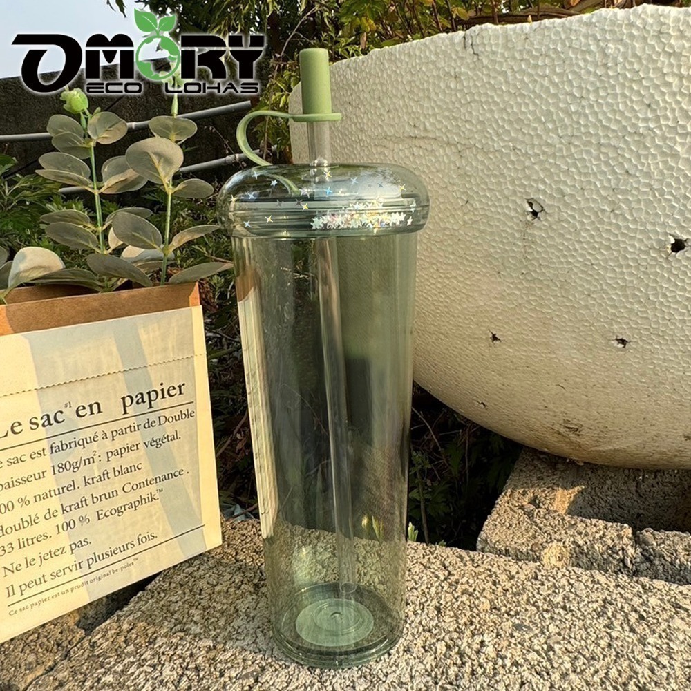 【限時購】【OMORY】甜甜圈AS雙層吸管杯-700ML(附吸管)-細節圖7