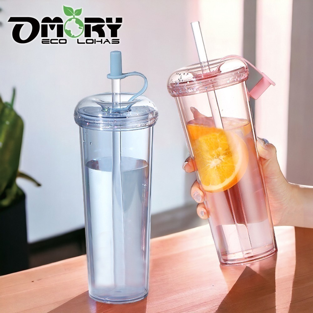 【限時購】【OMORY】甜甜圈AS雙層吸管杯-700ML(附吸管)-細節圖2