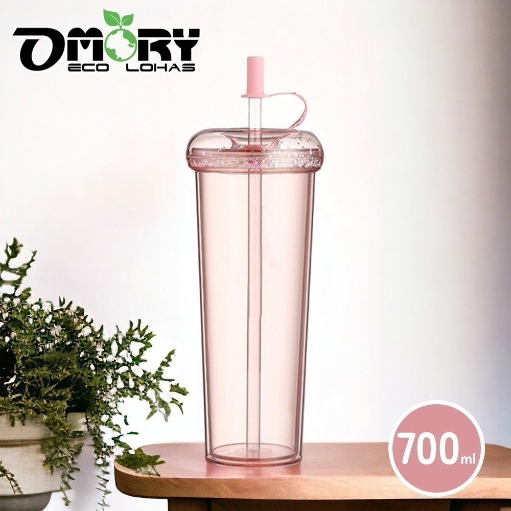 【限時購】【OMORY】甜甜圈AS雙層吸管杯-700ML(附吸管)-規格圖8