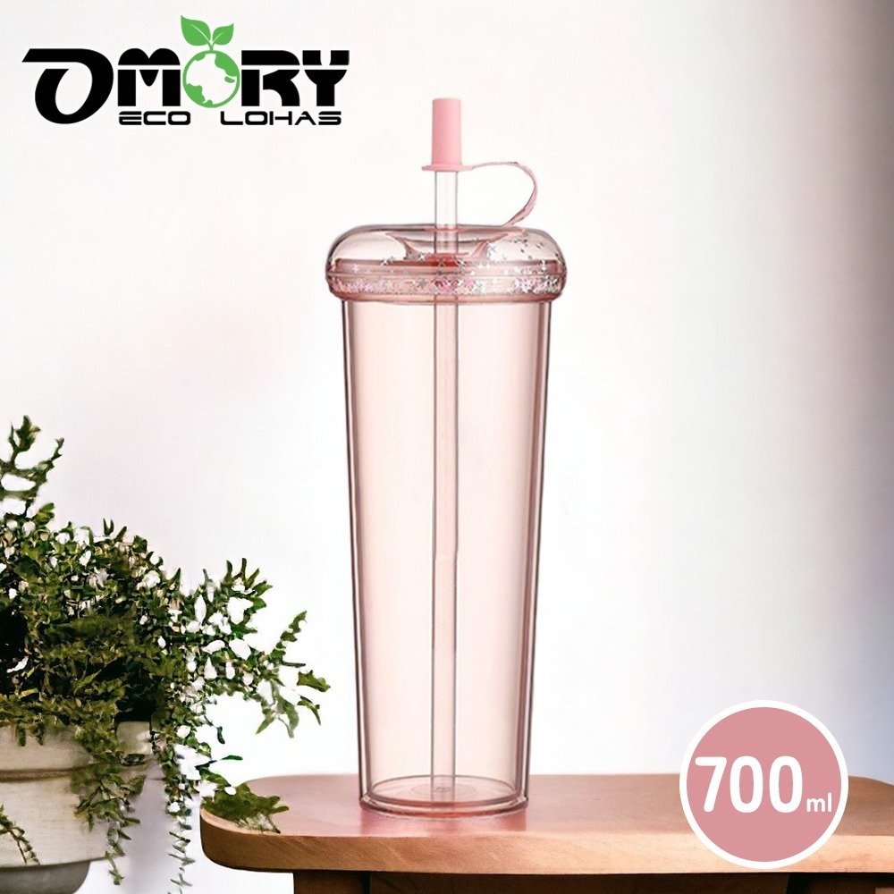 【限時購】【OMORY】甜甜圈AS雙層吸管杯-700ML(附吸管)-規格圖8