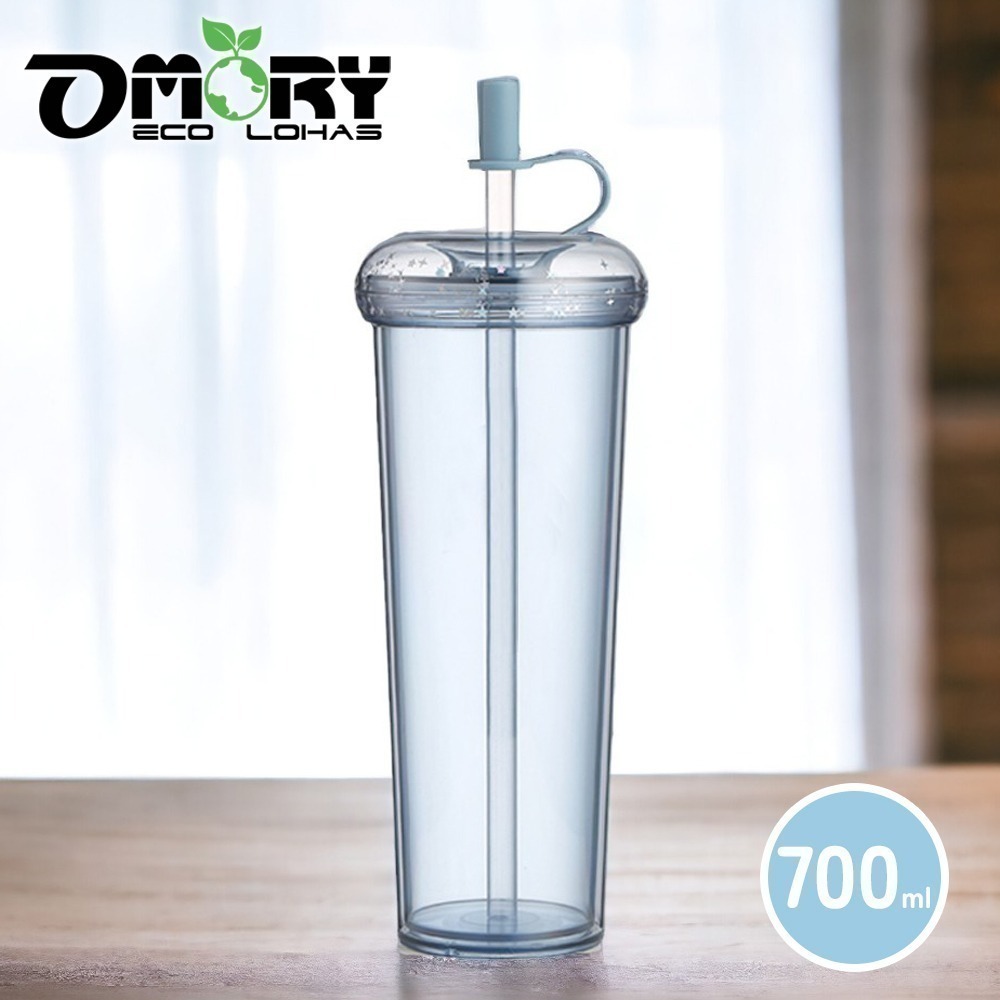 【限時購】【OMORY】甜甜圈AS雙層吸管杯-700ML(附吸管)-規格圖8