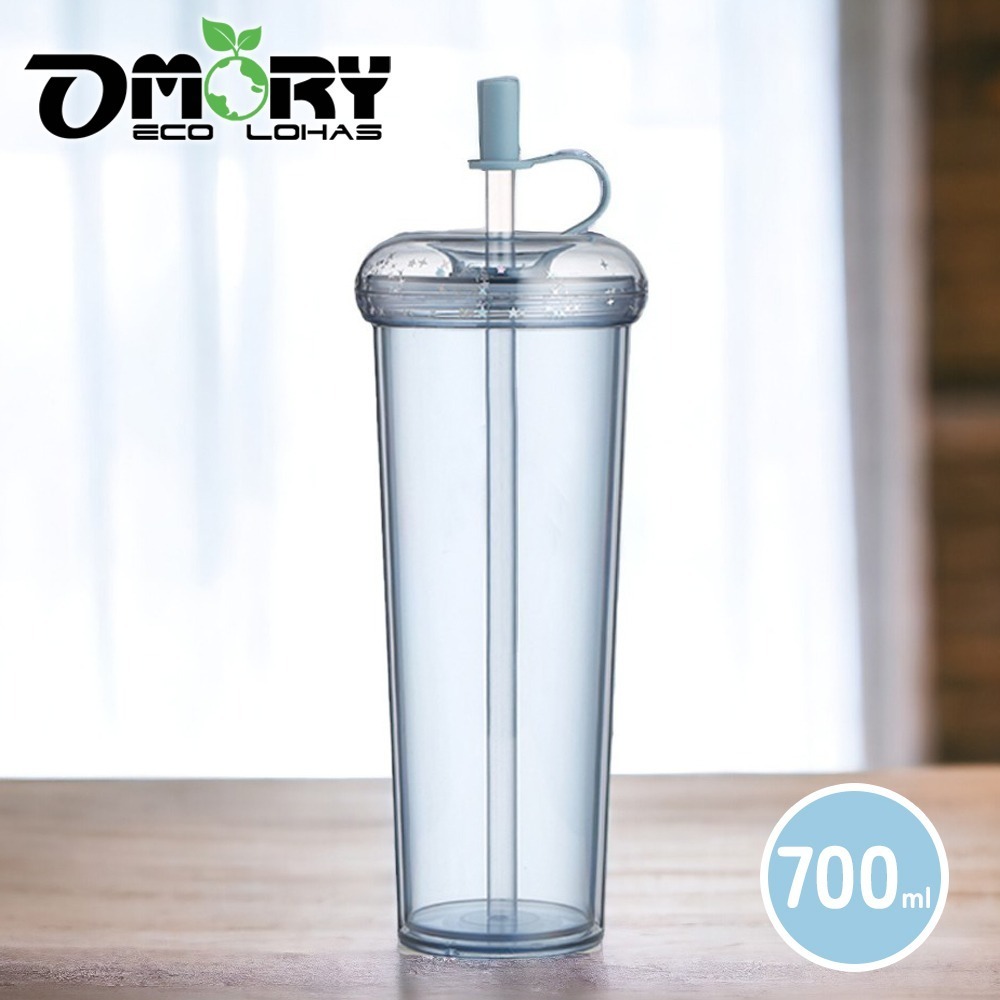 【限時購】【OMORY】甜甜圈AS雙層吸管杯-700ML(附吸管)-規格圖8