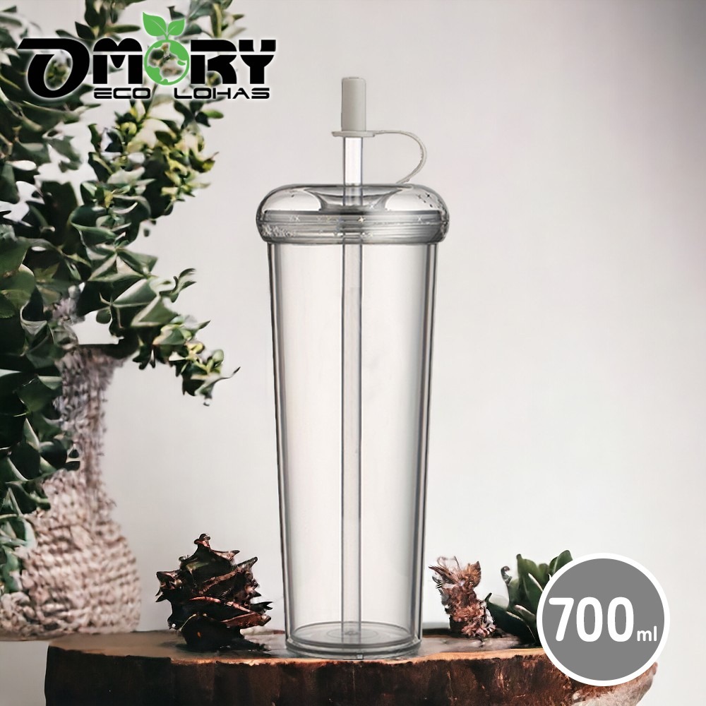 【OMORY】甜甜圈AS雙層吸管杯-700ML(附吸管)-規格圖8