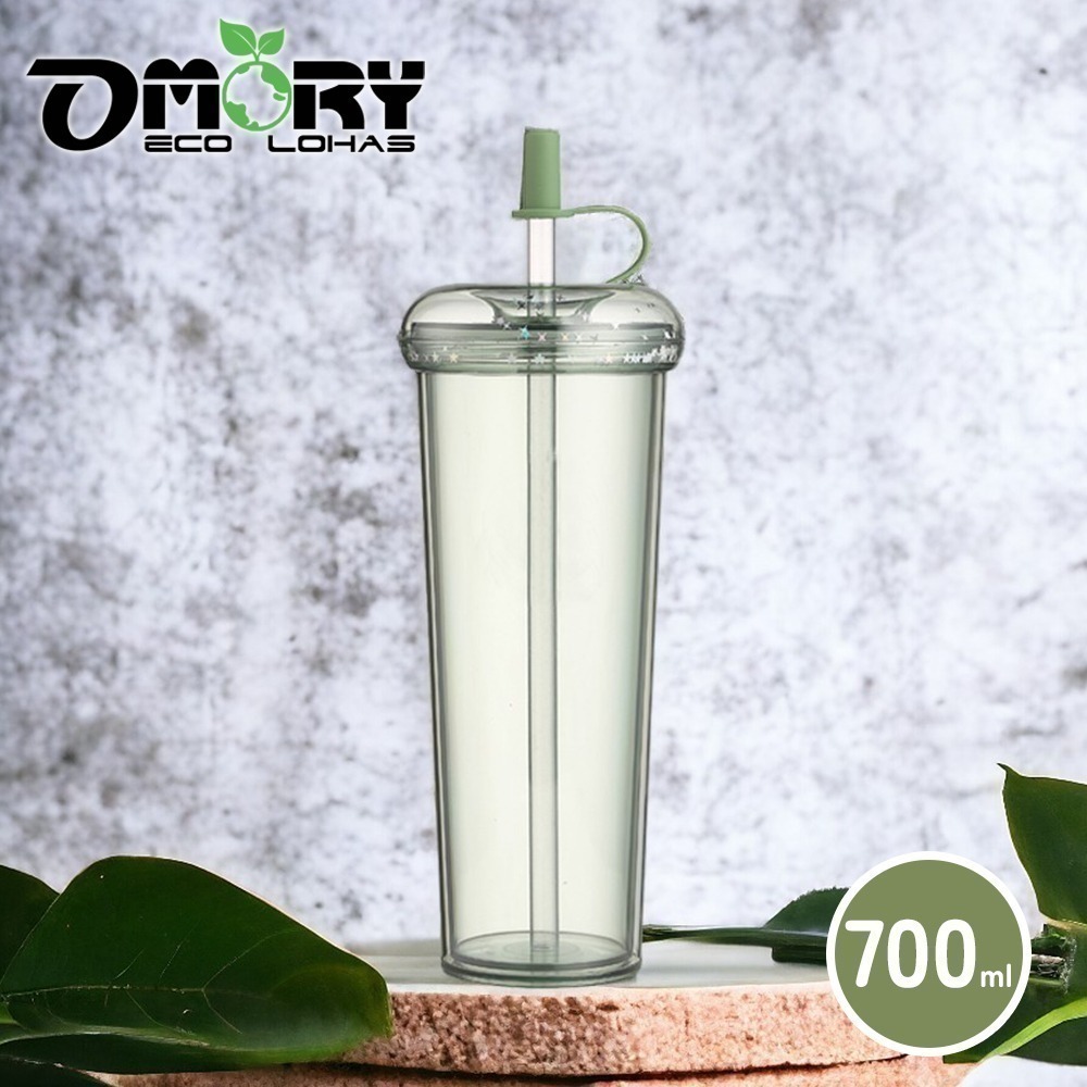 【限時購】【OMORY】甜甜圈AS雙層吸管杯-700ML(附吸管)-規格圖8