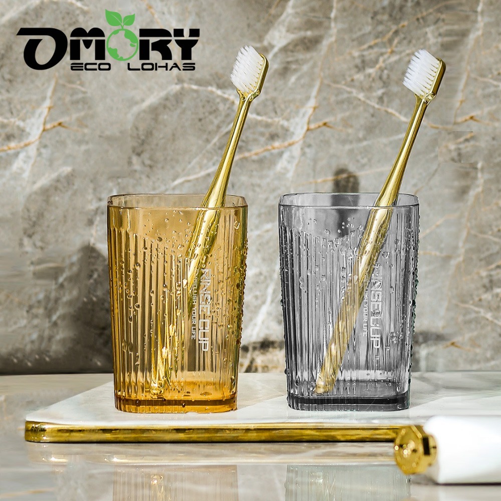 【OMORY】輕奢透明方形漱口杯-細節圖3