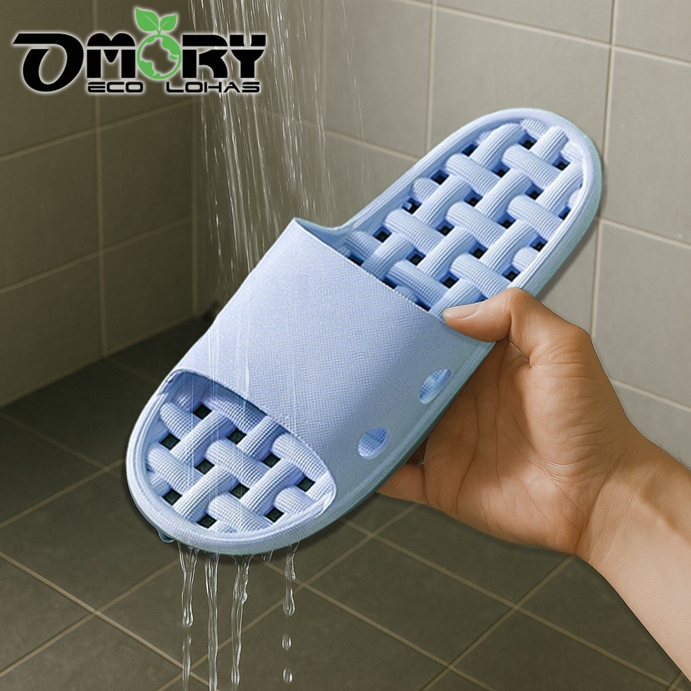 【OMORY】編織PVC浴室排水拖鞋-細節圖5
