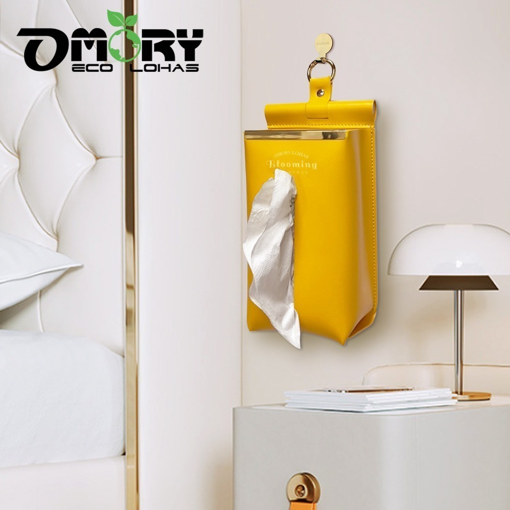 【限時購】【OMORY】無痕壁貼PU皮革面紙盒-規格圖6