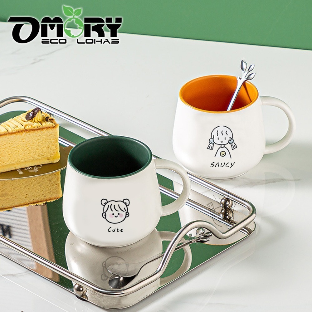 【OMORY】小倆口大肚杯350ML附匙-細節圖4