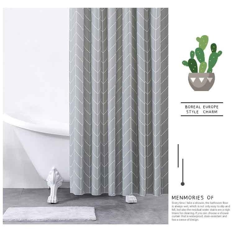 【OMORY】簡約PEVA防水浴簾180x180cm-細節圖3