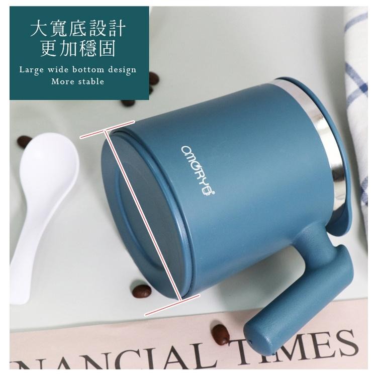【OMORY】#304不鏽鋼寬底獨享把手杯 420ml-細節圖5