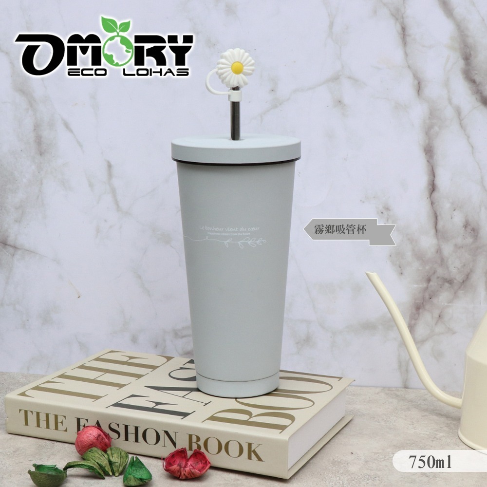 【OMORY】質霧園 304不鏽鋼保溫保冷隨行保溫杯 網美杯  吸管杯 水壺750ml(附吸管套)-任選 #部落客推薦-細節圖9