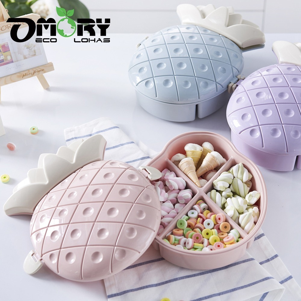 【OMORY】水果造型QQ糖果盒 香蕉 鳳梨 桌上收納盒 水果盤 文具收納盒-細節圖5