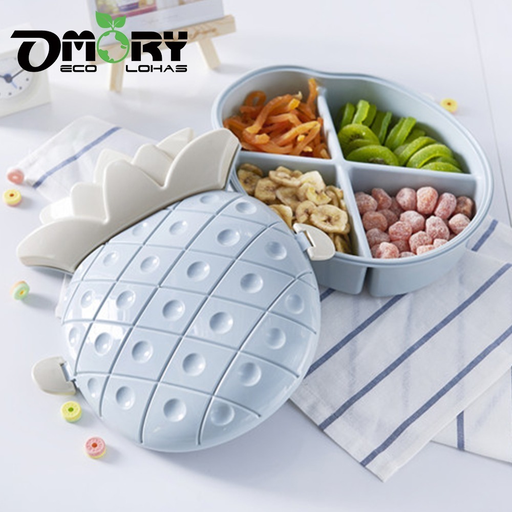 【OMORY】水果造型QQ糖果盒 香蕉 鳳梨 桌上收納盒 水果盤 文具收納盒-細節圖6