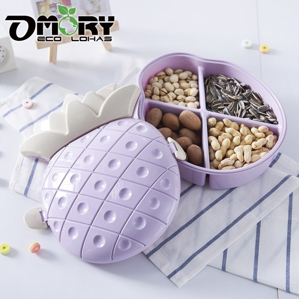 【OMORY】水果造型QQ糖果盒 香蕉 鳳梨 桌上收納盒 水果盤 文具收納盒-規格圖6