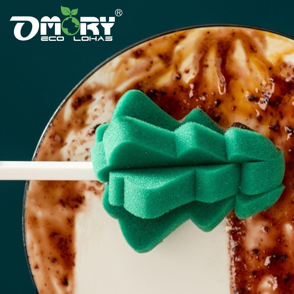 【OMORY】可伸縮聖誕樹海綿清潔杯刷-2入組-細節圖3