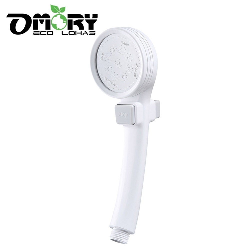 【限時購】【OMORY】日式一鍵止水強力增壓蓮蓬頭-白色-細節圖2
