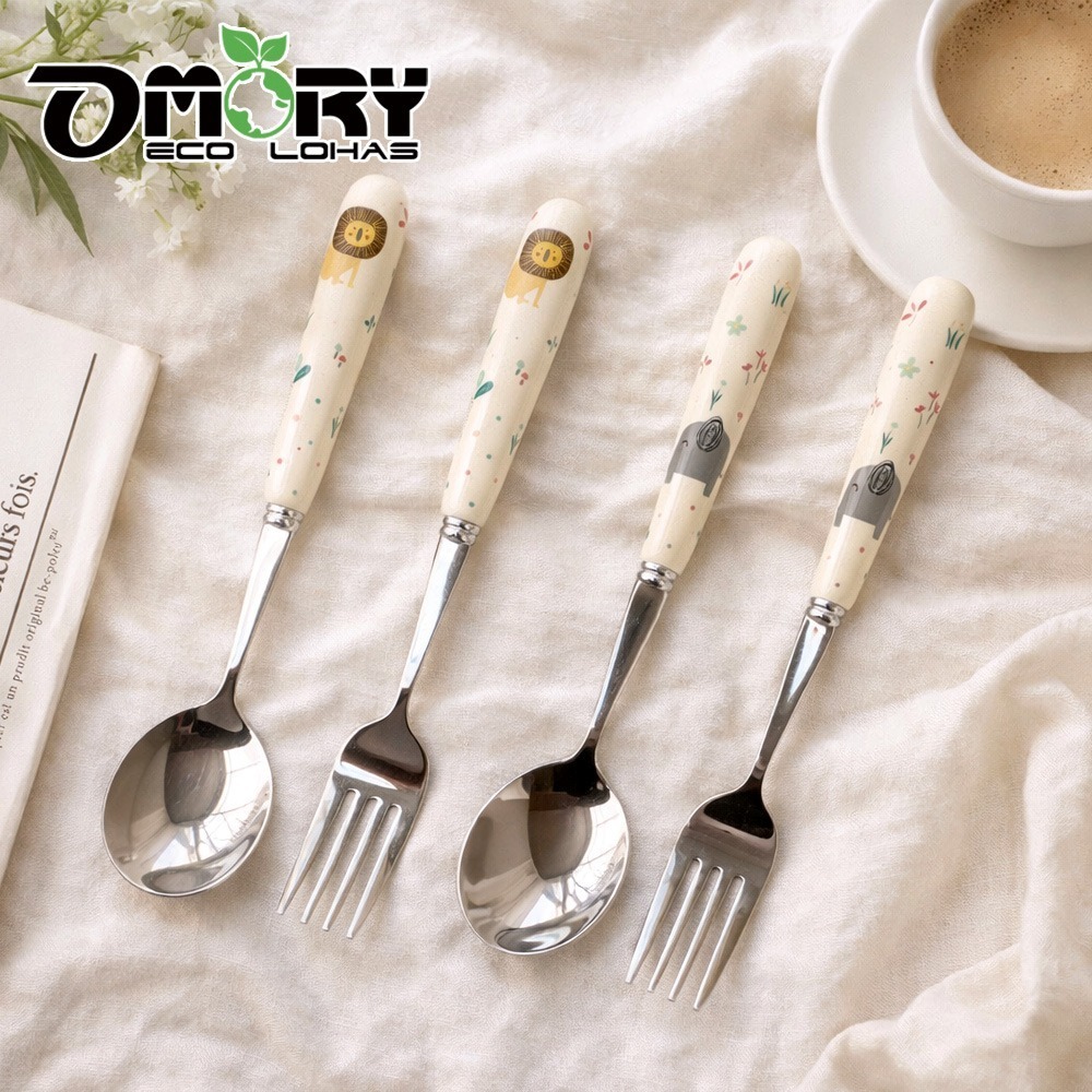 【OMORY】304動物陶瓷柄餐具-細節圖2