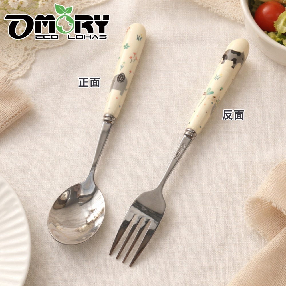 【OMORY】304動物陶瓷柄餐具-細節圖3
