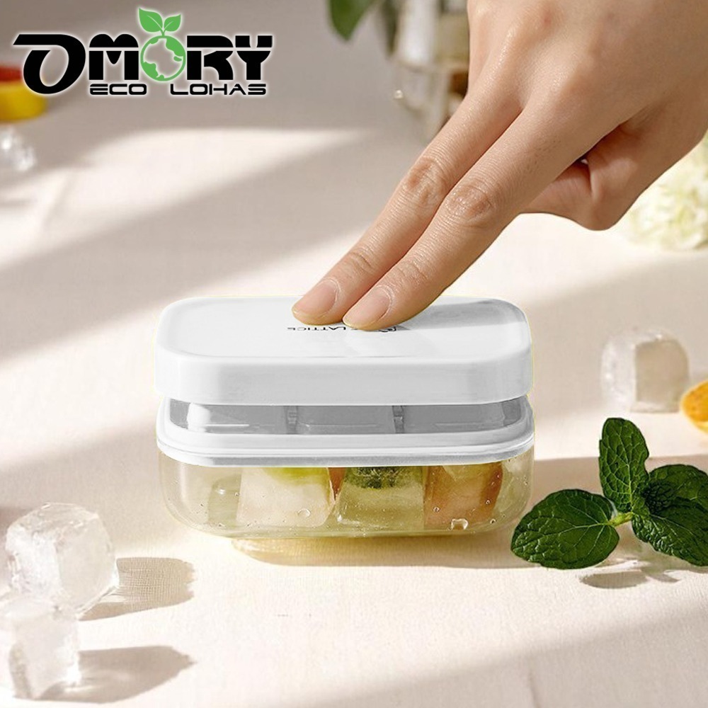 【限時購】【OMORY】MINI6格下壓式製冰盒(附座) 一鍵脫模 冰塊盒 製冰模具 密封防異味 快速製冰神器-規格圖9