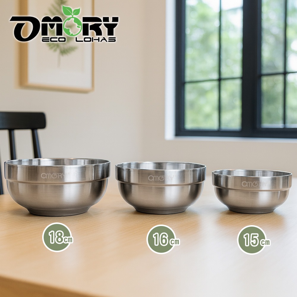 【OMORY】#304食尚不鏽鋼雙層隔熱碗-細節圖5