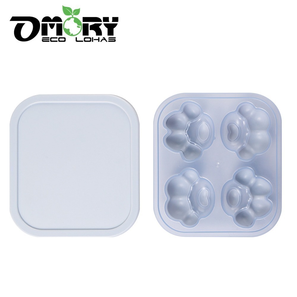 【限時購】【OMORY】可愛製冰/果凍模-四連貓掌 貓咪肉球冰塊模具 矽膠製冰模 果凍模 布丁模 DIY甜點模具-規格圖10
