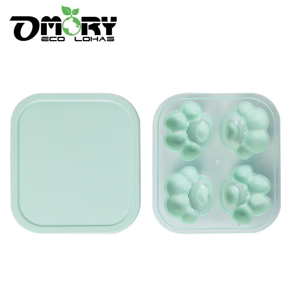 【限時購】【OMORY】可愛製冰/果凍模-四連貓掌 貓咪肉球冰塊模具 矽膠製冰模 果凍模 布丁模 DIY甜點模具-規格圖10