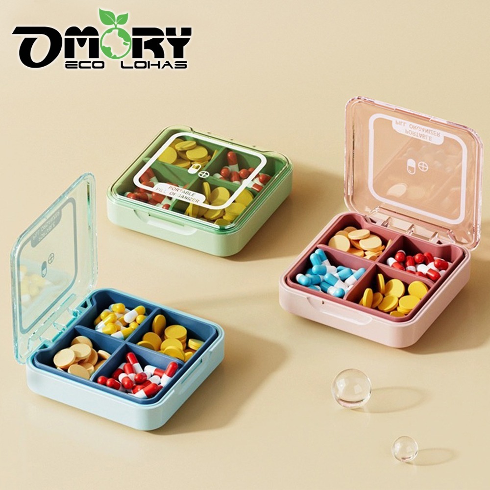 【限時購】【OMORY】便攜四分格隨身小藥盒-細節圖2