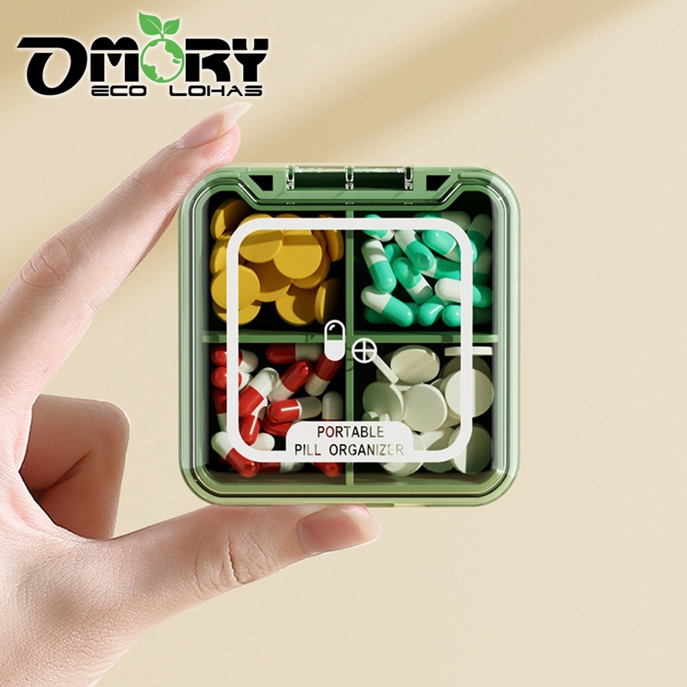 【限時購】【OMORY】便攜四分格隨身小藥盒-細節圖4