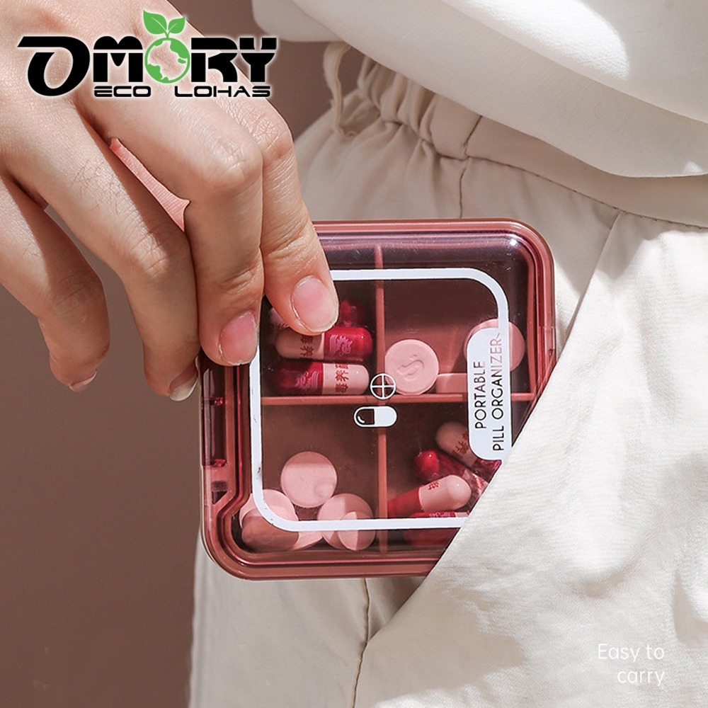【限時購】【OMORY】便攜四分格隨身小藥盒-細節圖6
