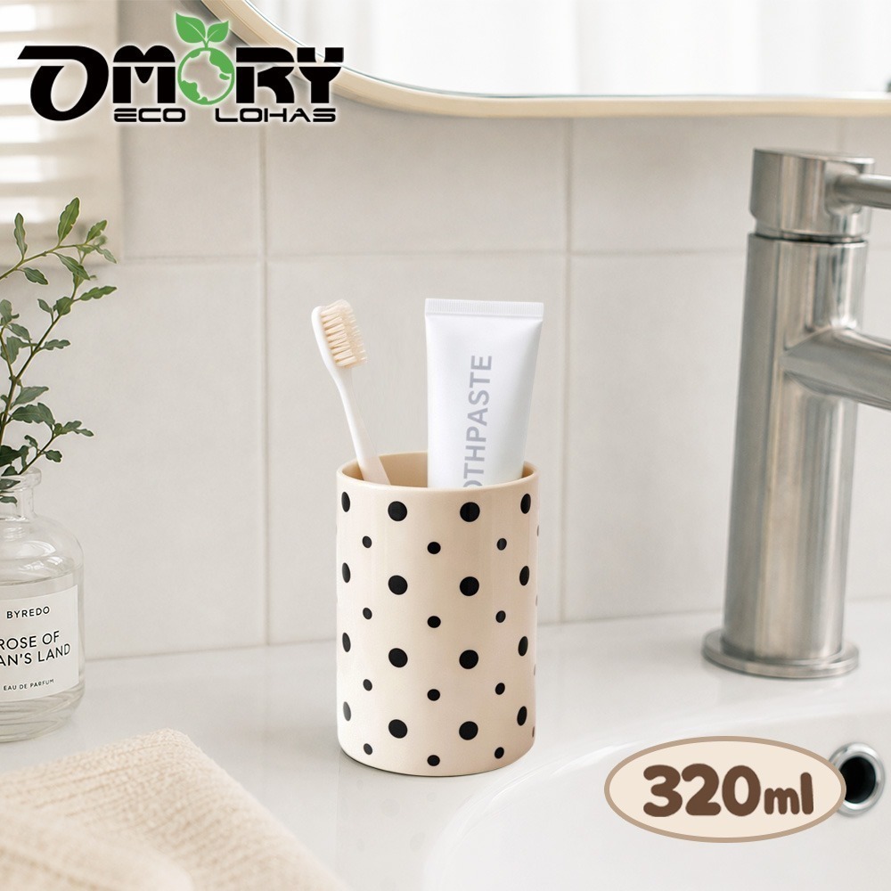 【限時購】【OMORY】普普風漱口杯 ｜波點漱口杯｜加厚洗漱杯｜牙刷杯｜浴室收納杯｜刷牙杯｜漱口杯-細節圖5