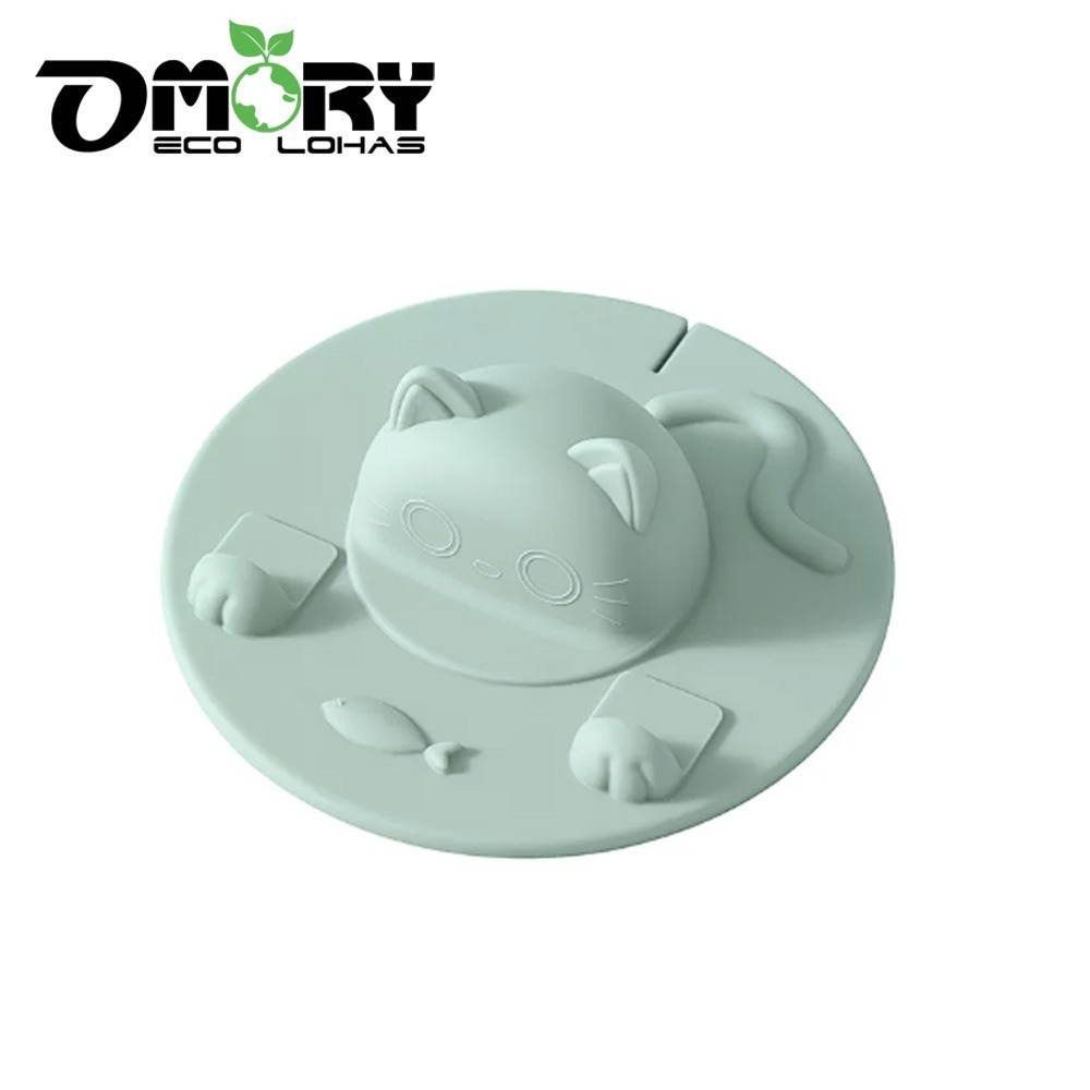 【OMORY】立體貓咪可掛茶包矽膠杯蓋｜防塵防蟲｜茶包夾｜手機架｜防燙套-細節圖8