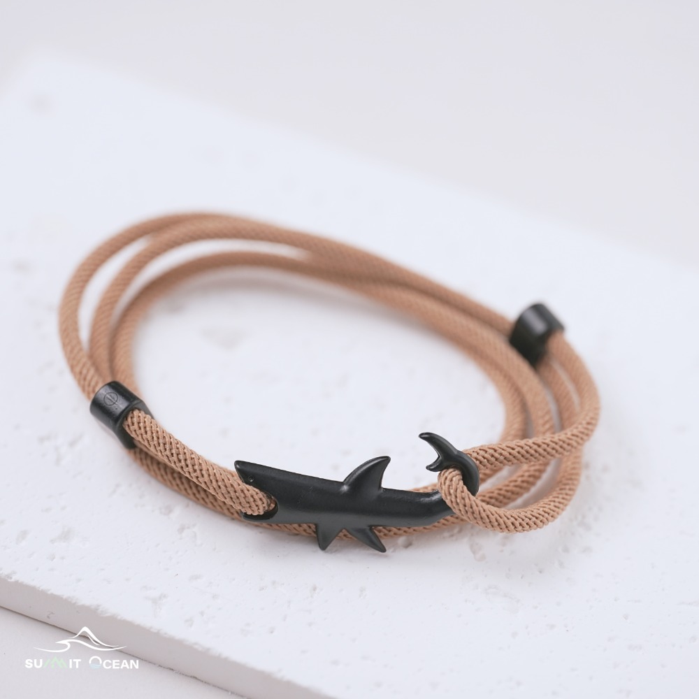 海龜手鍊｜鯊魚手鍊｜海洋風｜編織｜鯨魚尾｜手繩｜手環｜手飾｜手鍊｜編織｜精工｜質感｜調節｜情侶款｜鯨魚黑尾手繩-規格圖1