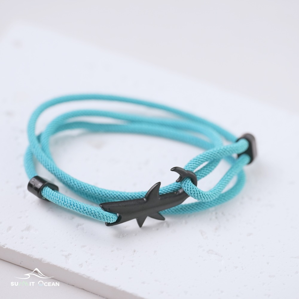 海龜手鍊｜鯊魚手鍊｜海洋風｜編織｜鯨魚尾｜手繩｜手環｜手飾｜手鍊｜編織｜精工｜質感｜調節｜情侶款｜鯨魚黑尾手繩-規格圖1