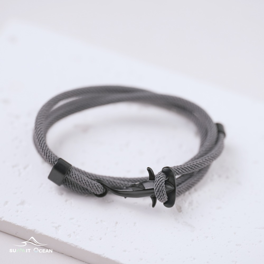 海龜手鍊｜鯊魚手鍊｜海洋風｜編織｜鯨魚尾｜手繩｜手環｜手飾｜手鍊｜編織｜精工｜質感｜調節｜情侶款｜鯨魚黑尾手繩-規格圖1