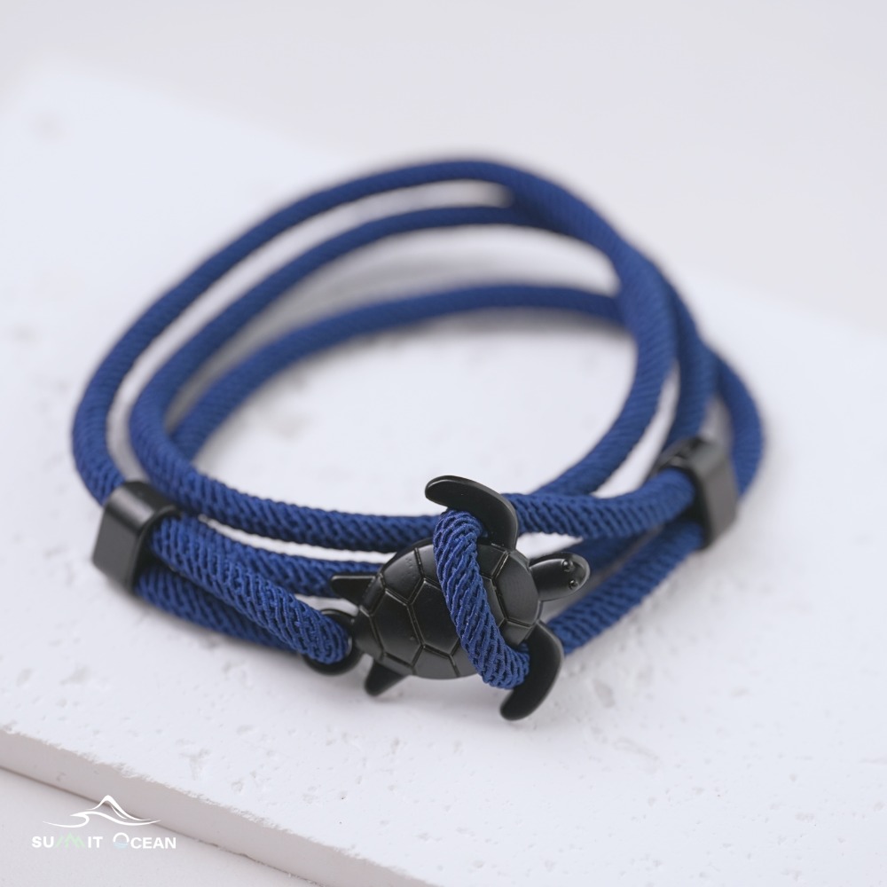 海龜手鍊｜鯊魚手鍊｜海洋風｜編織｜鯨魚尾｜手繩｜手環｜手飾｜手鍊｜編織｜精工｜質感｜調節｜情侶款｜鯨魚黑尾手繩-規格圖1