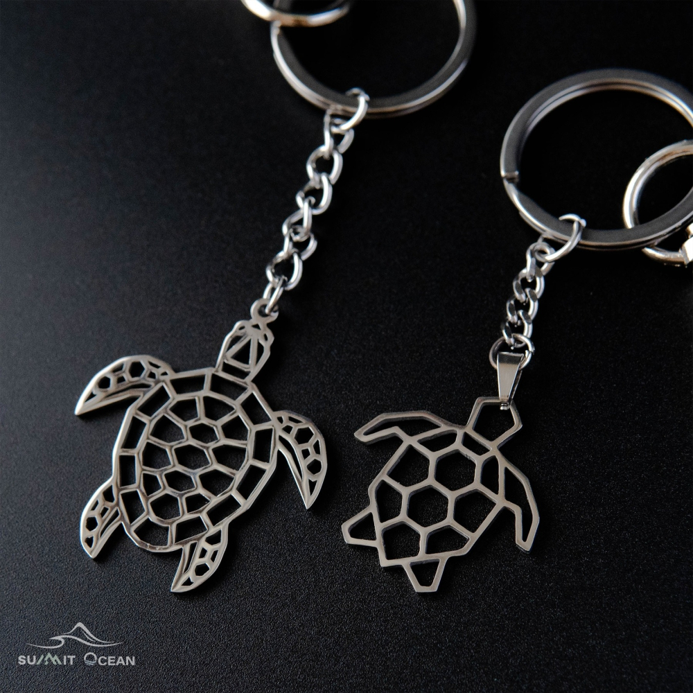 不銹鋼海龜吊飾｜幾何烏龜吊飾｜不鏽鋼鑰匙圈｜海龜鑰匙圈｜鑰匙圈-細節圖2