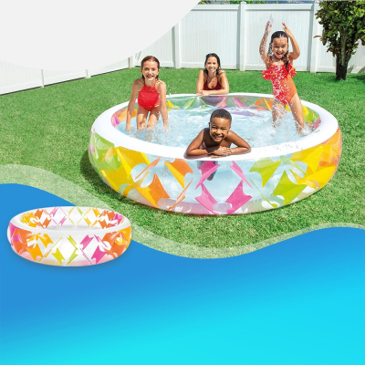 【VENCEDOR】INTEX 大圓形豪華戲水池 遊戲池 充氣泳池 家庭游泳池 泳池 56494NP