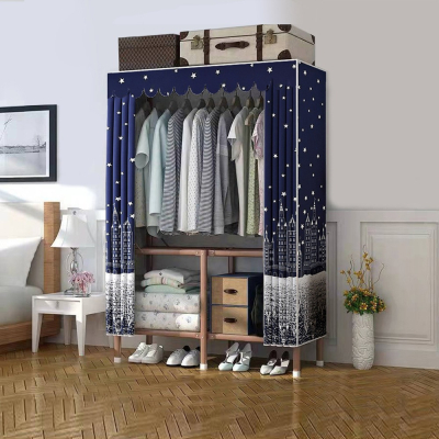 【VENCEDOR】衣櫥 衣櫃 DIY折疊衣櫥 / 1米好安裝 折疊衣櫥 窗簾型