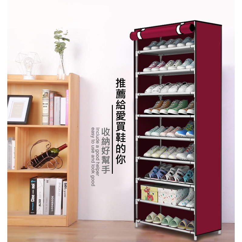 VENCEDOR】 鞋櫃 鞋架 鞋架收納 DIY組合式九層鞋櫃-附布套-細節圖3