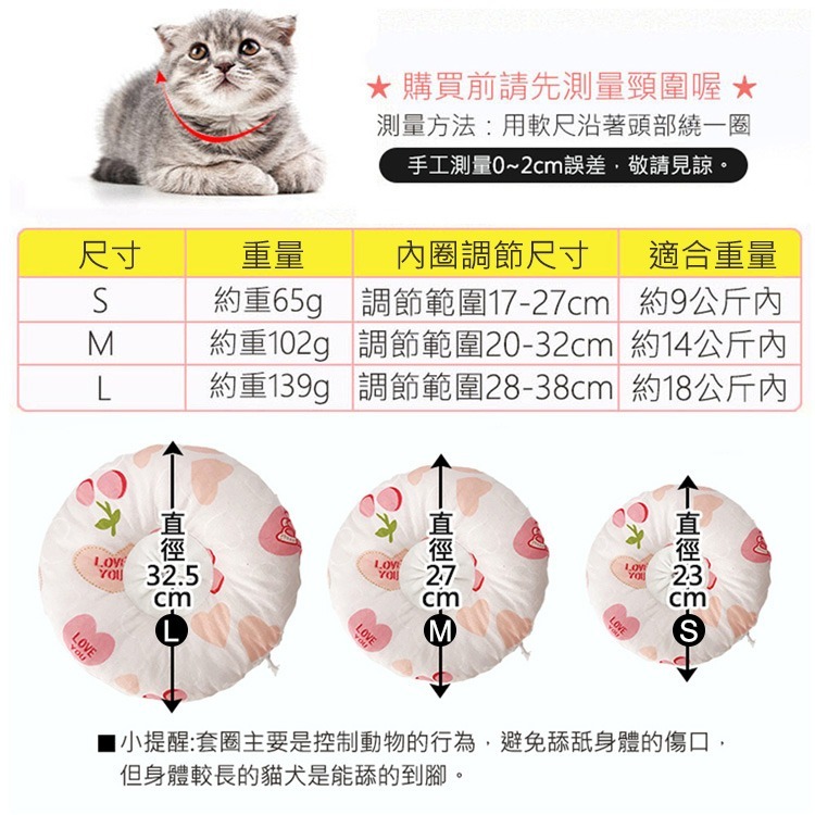 【VENCEDOR】 單圖款 猫咪 / 狗狗 防舔防咬圈 / 脖套頭套 / 伊莉莎白圈 / 寵物項圈-細節圖2